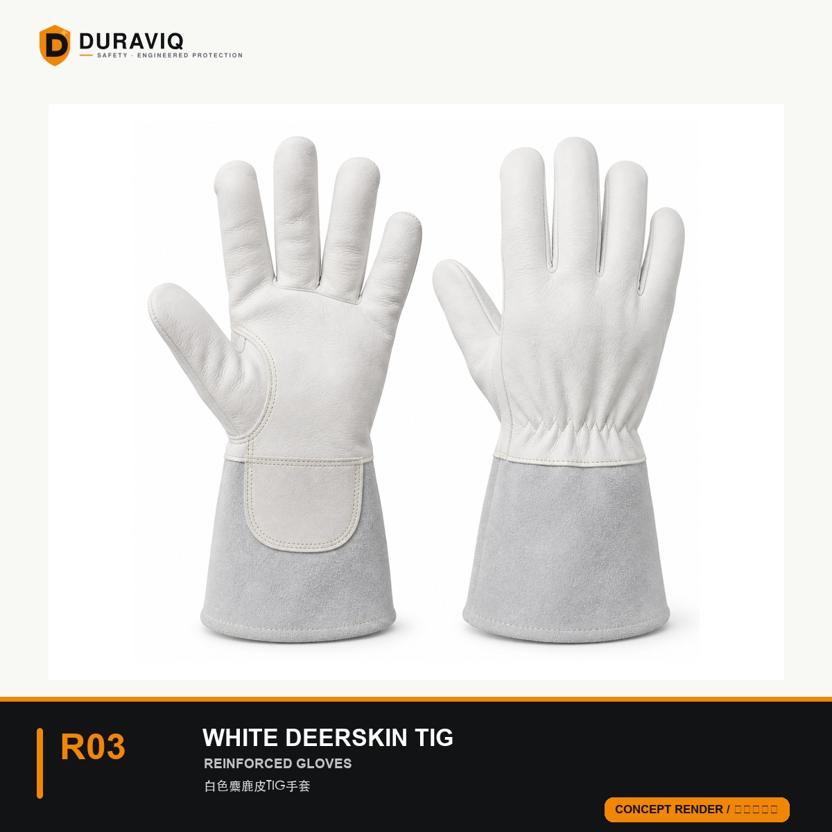 White Deerskin TIG Gloves