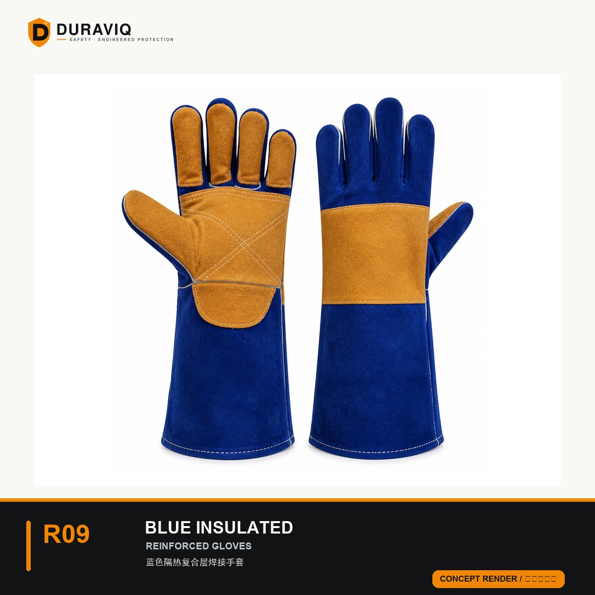 Blue Composite Heat-Insulated Welding Gloves