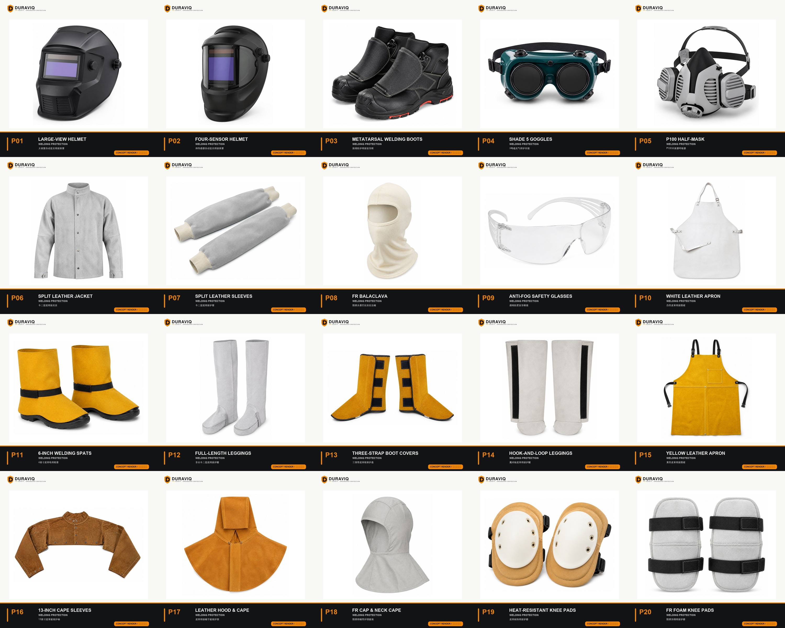 DURAVIQ welding protection concept collection with 20 models
