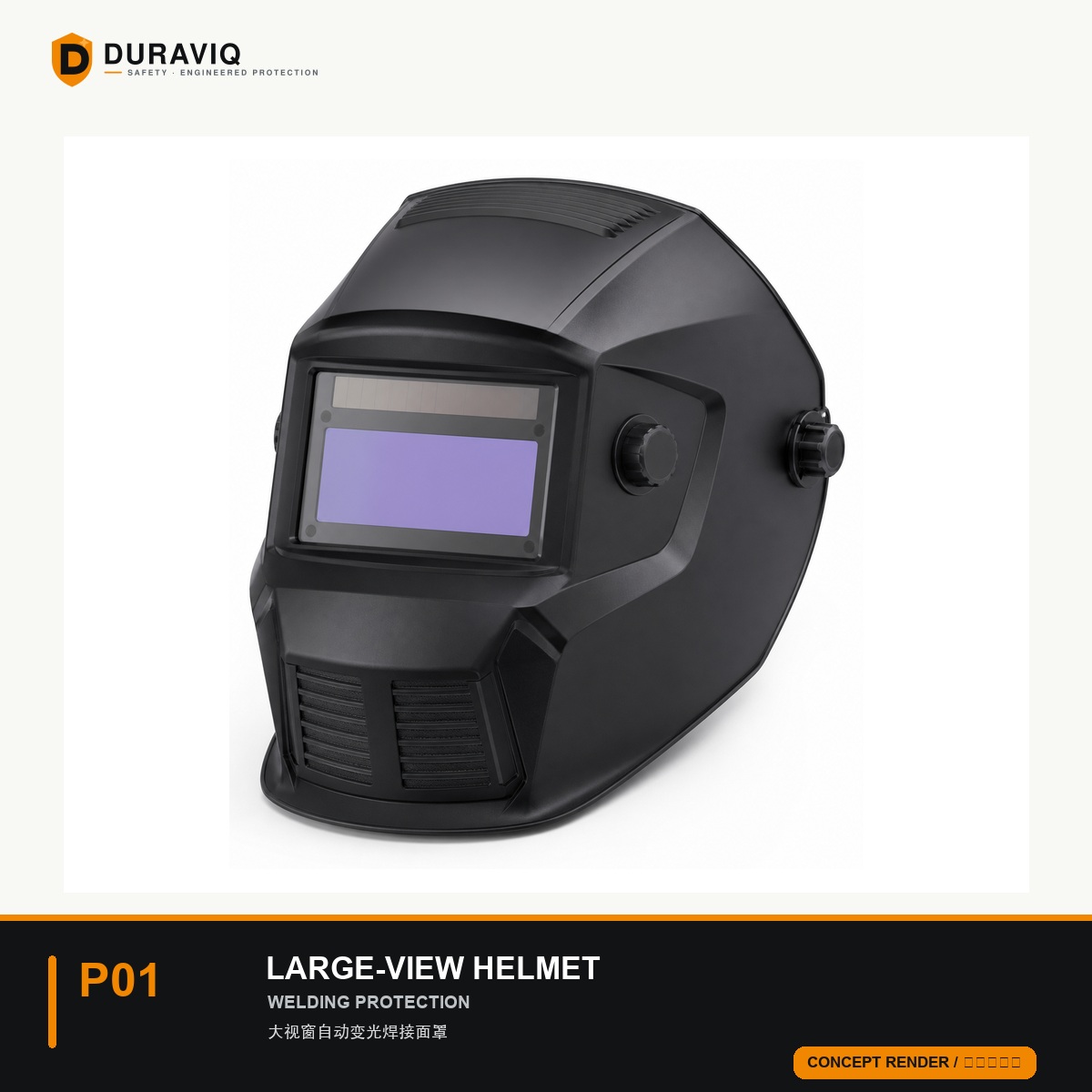 Large-View Auto-Darkening Welding Helmet