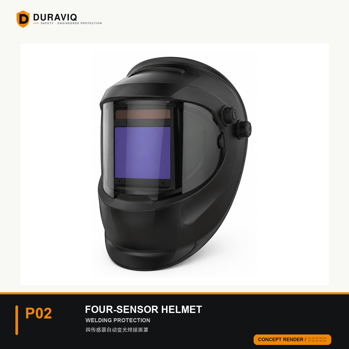 Four-Sensor Auto-Darkening Welding Helmet