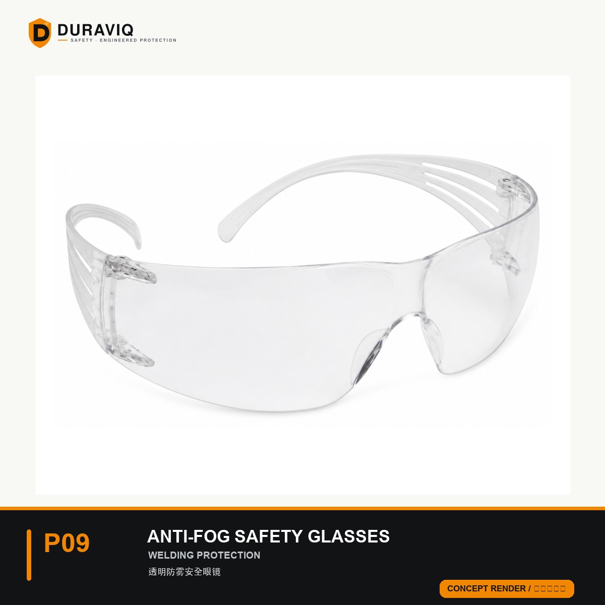 Clear Anti-Fog Safety Glasses