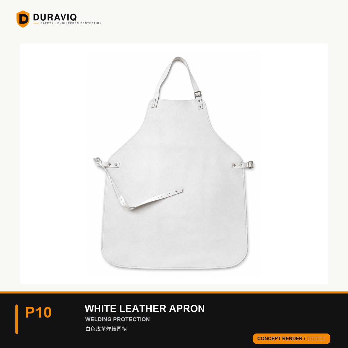 White Leather Welding Apron