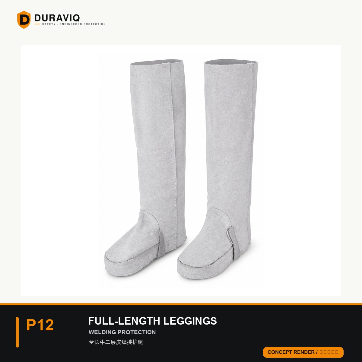 Full-Length Split-Cowhide Welding Leggings