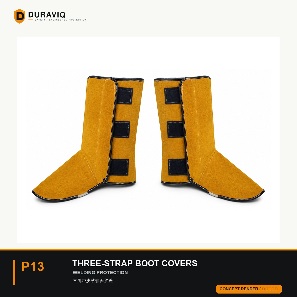 Three-Strap Leather Boot Covers