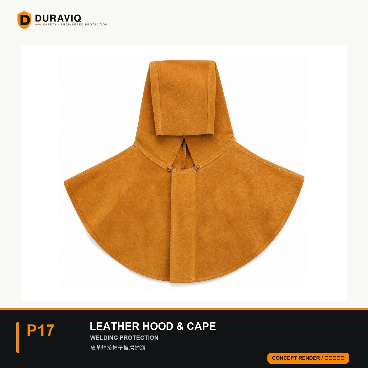 Leather Welding Hood and Neck Cape
