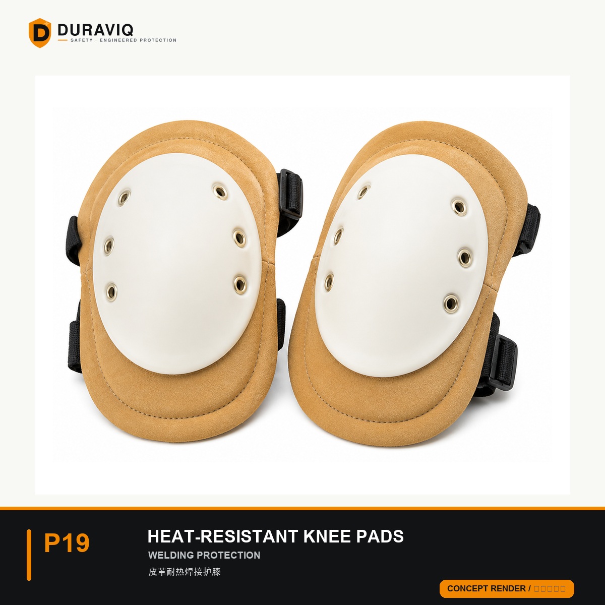 Heat-Resistant Leather Welding Knee Pads